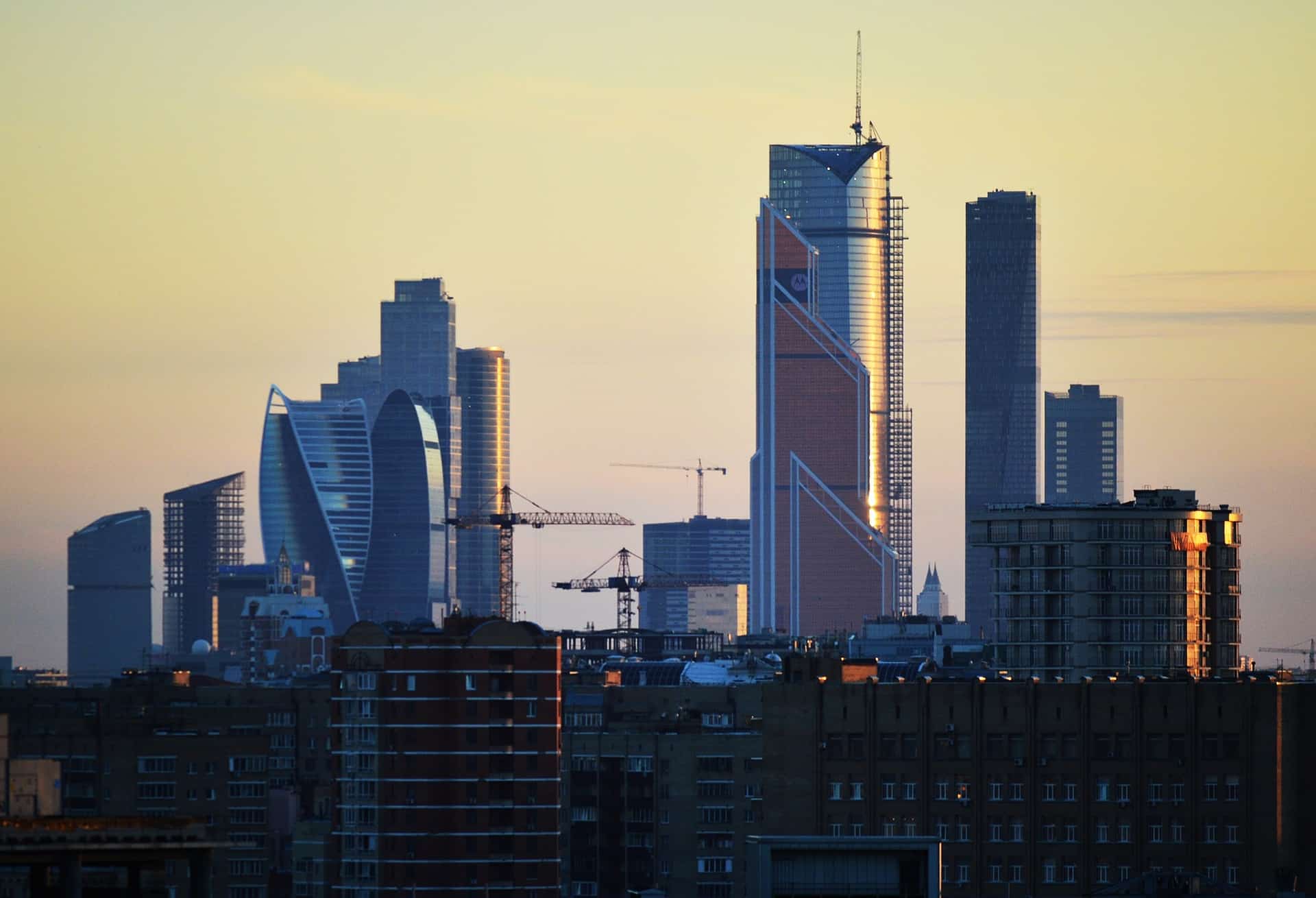 Moscow business district under construction